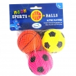 Neon sport balls Rubber per 3